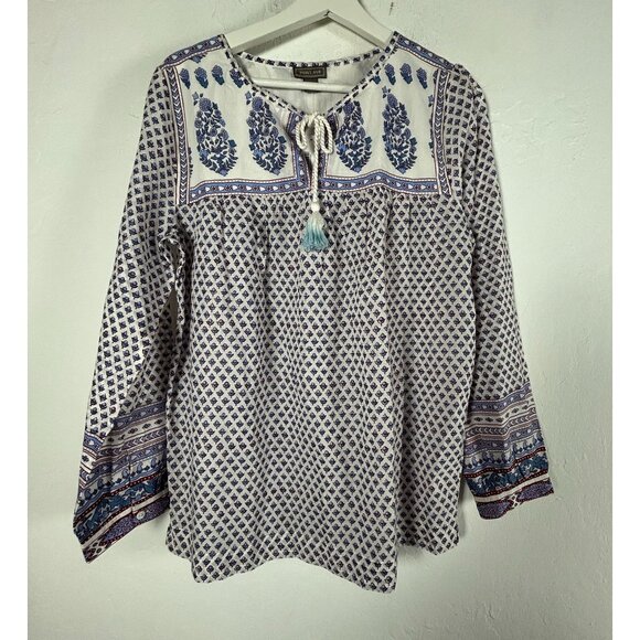 J. Crew Tops - J. Crew Point Sur Womens Cotton Popover Floral Paisley Block Print T8 WQ149 New